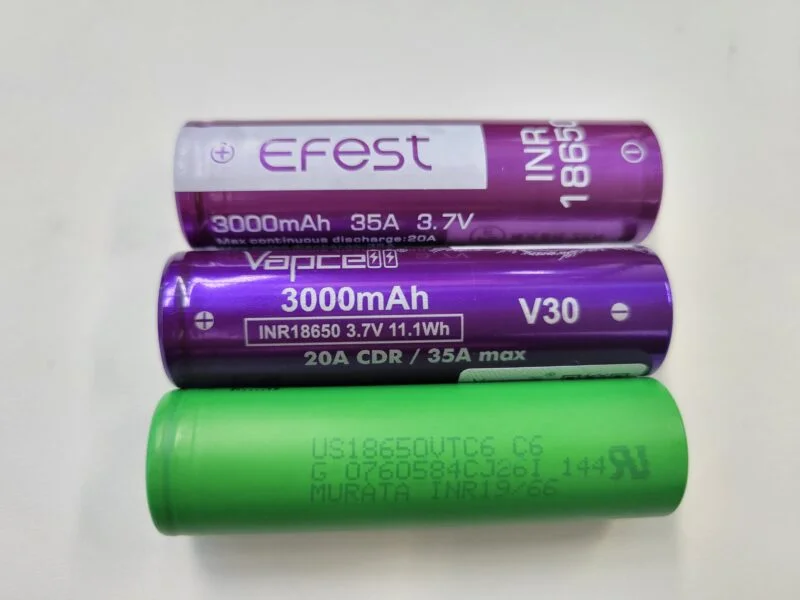 検証】3000mAh 18650 リチウムイオン電池 比較（Vape、電子タバコ